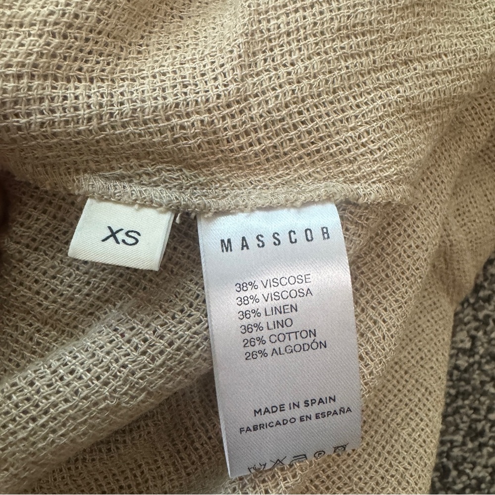 Masscob Linen Blend Maxi Dress Women’s XS Neutral Minimalist Made Spain - Picture 6 of 6